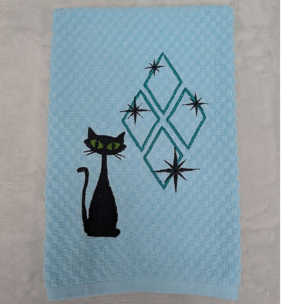 Mid Mod Cat Retro Mid Century Modern Atomic Kitchen Bath Hand Bar Towel